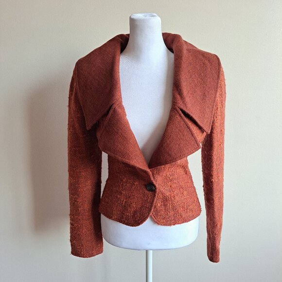 New Valentino Tweed Maroon Blazer Size S